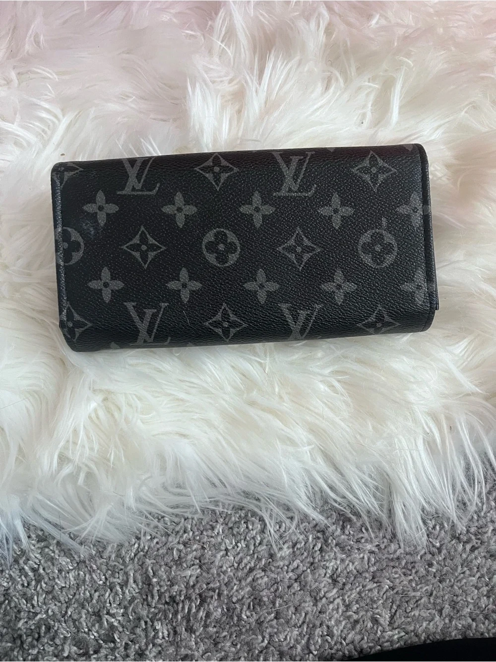 Louis Vuitton Black Monogram Eclipse Fold Wallet with Gold Hardware - Picture 4 of 4